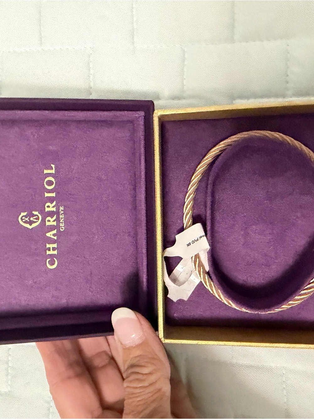Charriol Twisted Cable Bangle in Rose Gold Tone size L